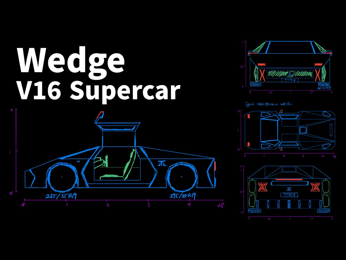 Hero Image for V16 Mid-Engine Wedge Supercar, Type 6 (MCC 19)
